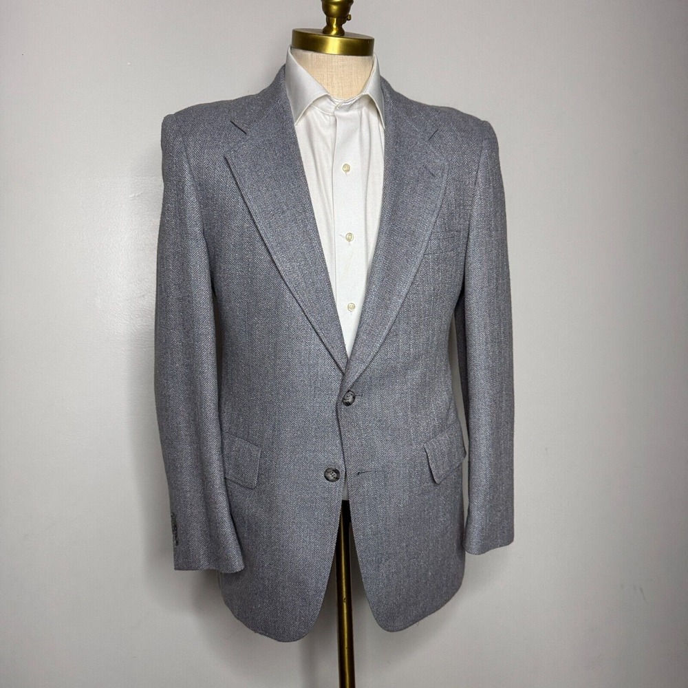 Kuppenheimer Blazer Sport Coat 40R Gray Herringbone Wooll‎